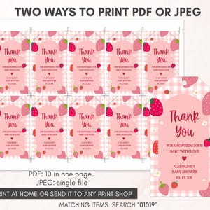 two ways to print a strawberry baby shower