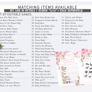 Editable Boho Butterfly Baby Shower Calendar, Pink Butterfly Shower Due Date Calendar, Bohemian Baby Butterflies Printable Template 0234 image 4