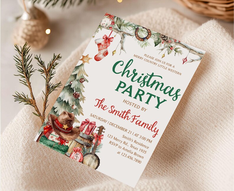 Country Christmas Invitation