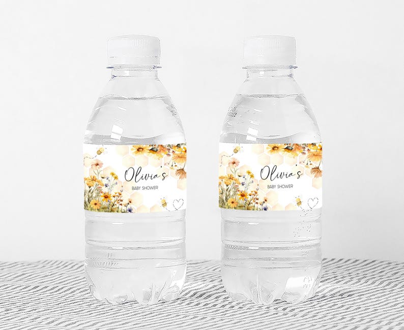 a bottle of water with a label on it