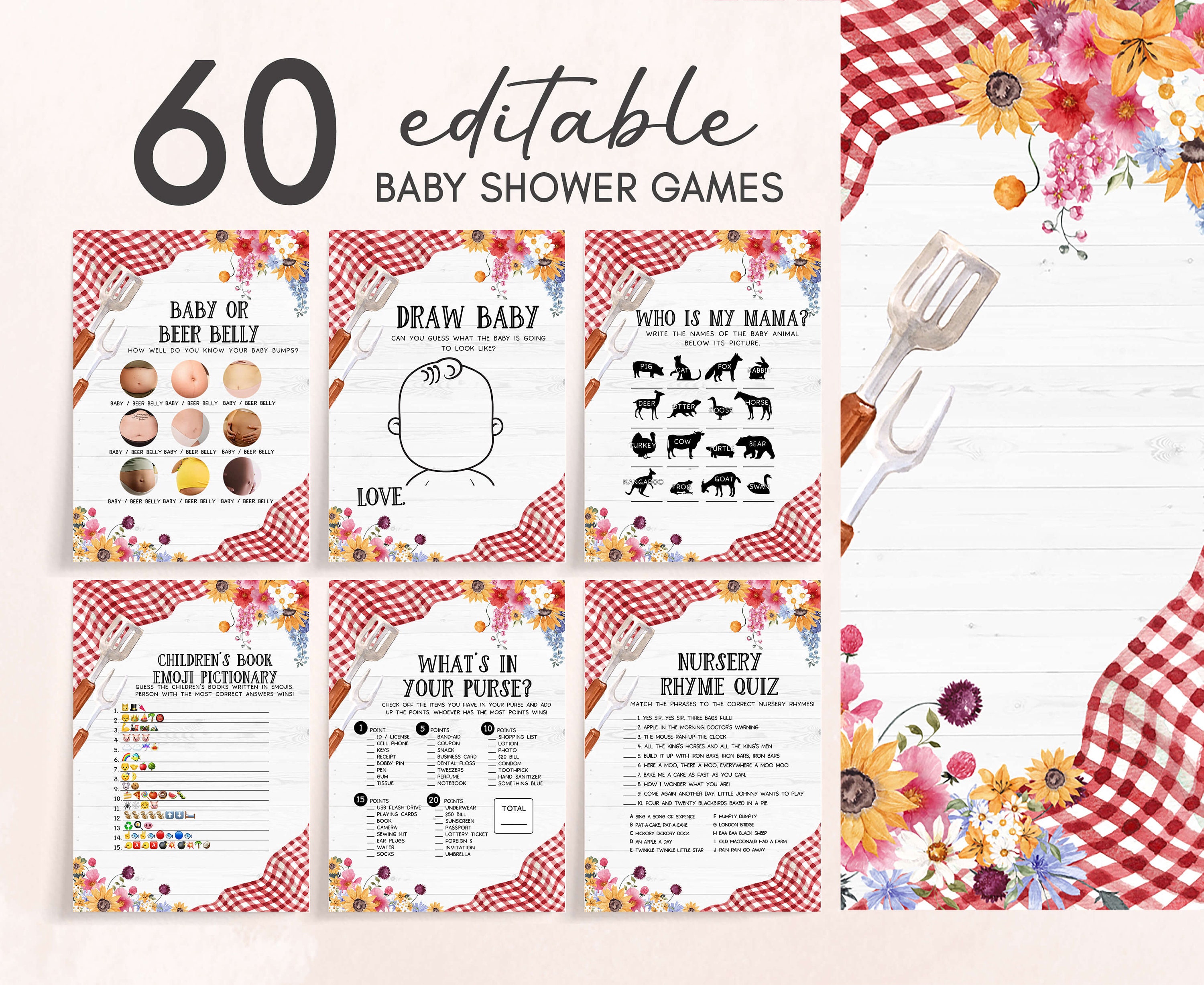 Party Decorations Boy Backyard Bbq Baby Shower Editable BBQ Baby Shower  Games Bundle Baby-q Baby, image size:3000x2453
