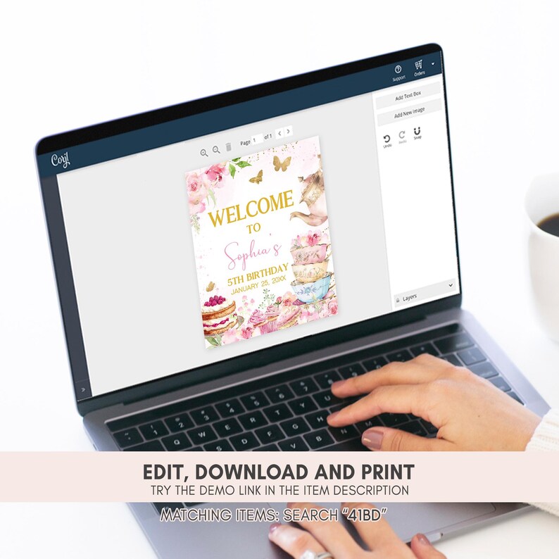 Floral Tea Party Welcome Sign