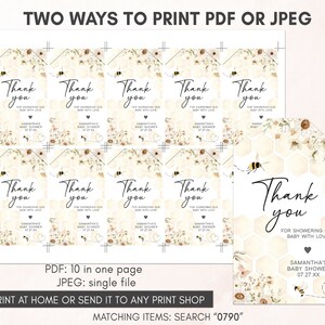 Floral Bee Thank You Tag