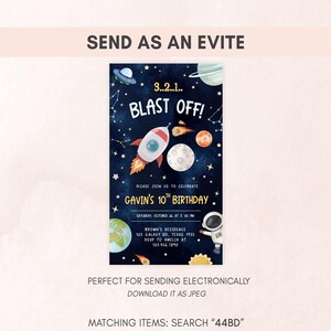 Space Birthday Evite