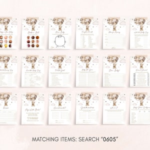 a set of matching items for a baby shower