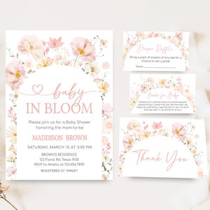 a set of wedding stationery with flowers on it