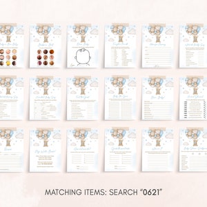 a set of matching items for a baby shower