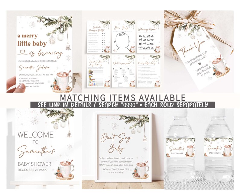 Merry Little Baby Printable Templates