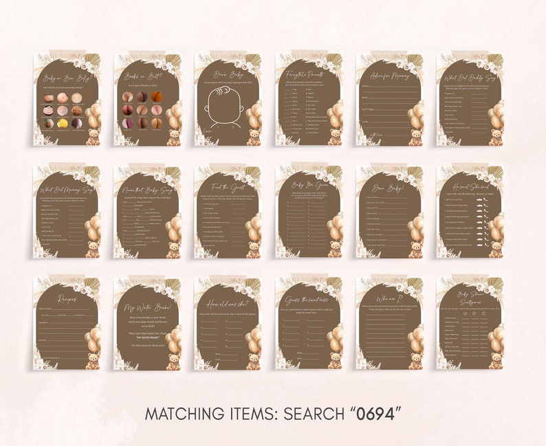 a set of eight matching items for a wedding