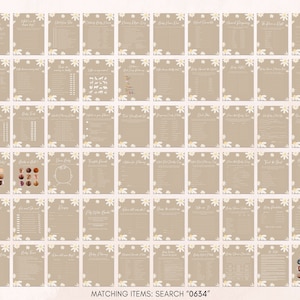 a sheet of paper with a bunch of different things on it