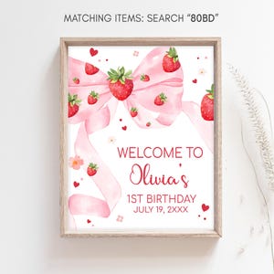 Berry First Birthday Welcome Sign