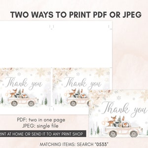 Editable Winter Woodland Baby Shower Invitation Bundle, Woodland Winter Baby Shower Invite Set, Gender Neutral Baby it's Cold Outside, 0533 image 7