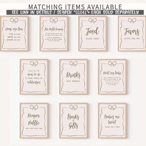 a set of nine matching items available for each item