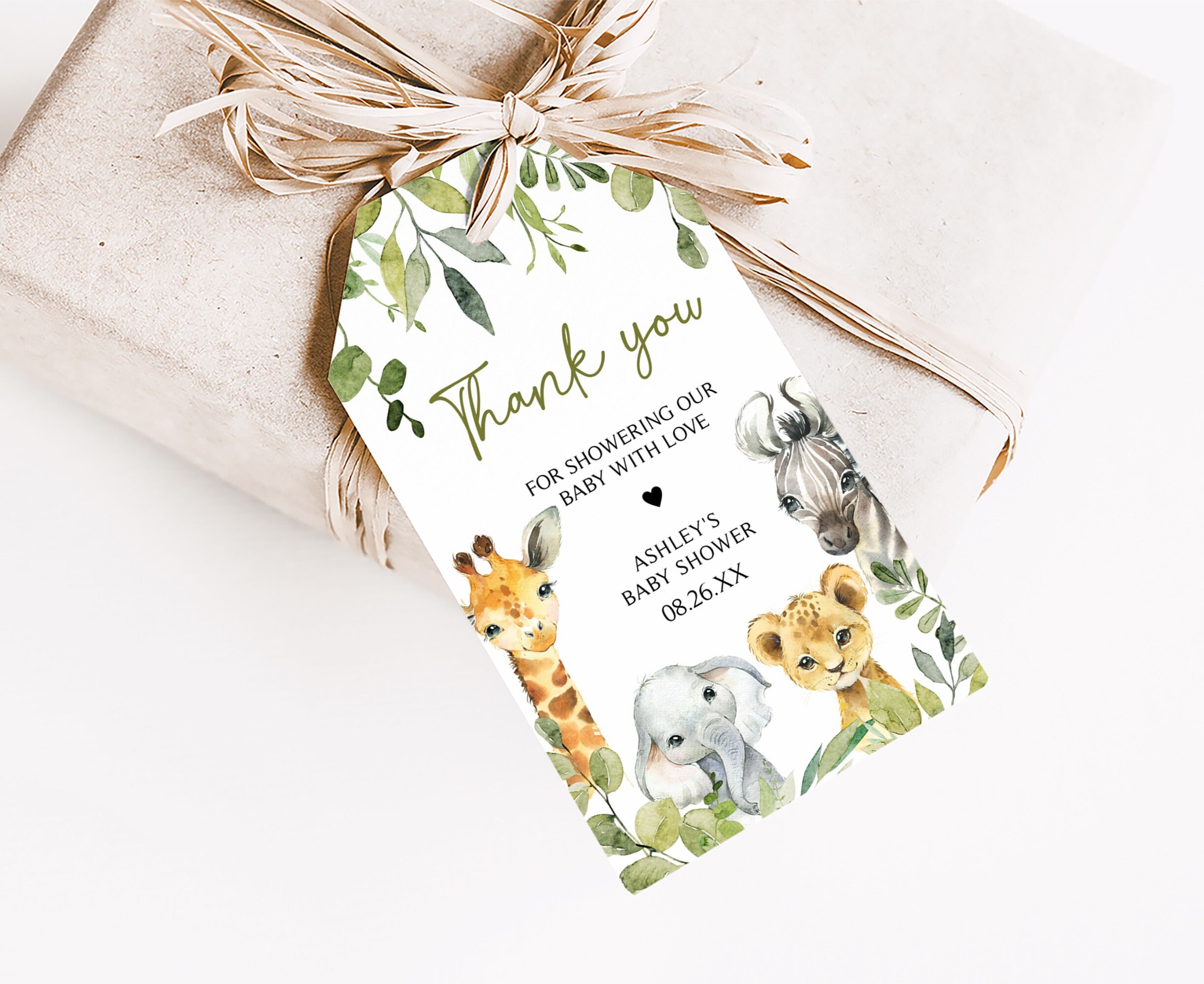 Safari Animals Party Favour Tags  Let's Get Wild Baby Shower – ARRA  Creative