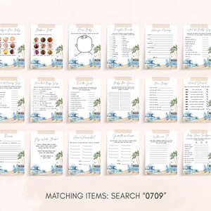 a collection of matching items for a beach wedding