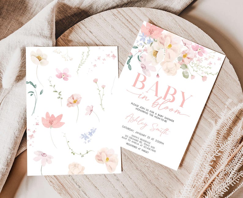 Girl Floral Baby Shower Invite