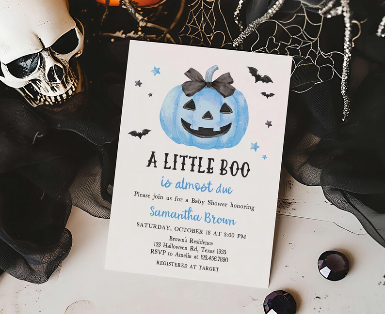 Boy Minimalist A Little Boo Invitation