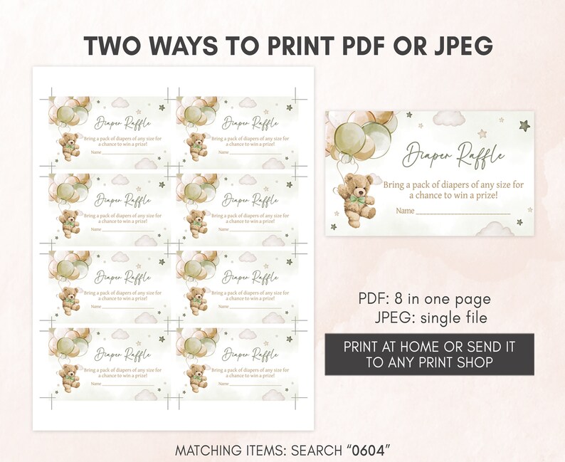 two ways to print a baby bear gift tag