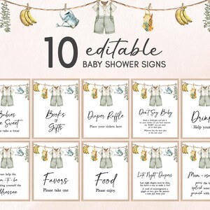 Panneau de table de shower de bébé du jardin modifiable, signe de Bundle de shower de bébé local blanchisserie Boho, panneau de baby shower garçon Farmers Market, 01081
