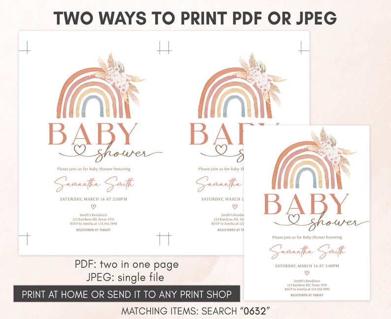 two ways to print a baby shower party