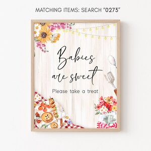 Babies are Sweet Sign BBQ Baby Shower, Baby-Q Baby Shower Dessert Sign, Backyard Coed Baby Shower Rustic Barbeque Printable Template 0273