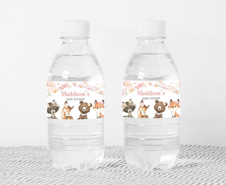 a bottle of water with a picture of bears on it