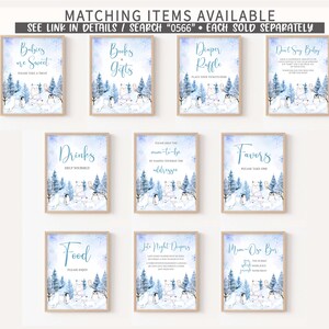 Editable Winter Arctic Animals Baby Shower Due Date Calendar, Blue Baby it's Cold Outside Baby Shower Calendar, Boy Winter Baby Shower 0566 image 3