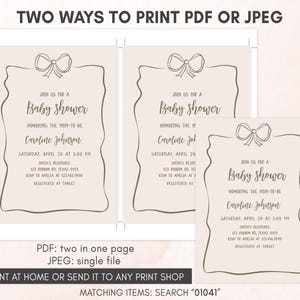 two ways to print for a baby shower