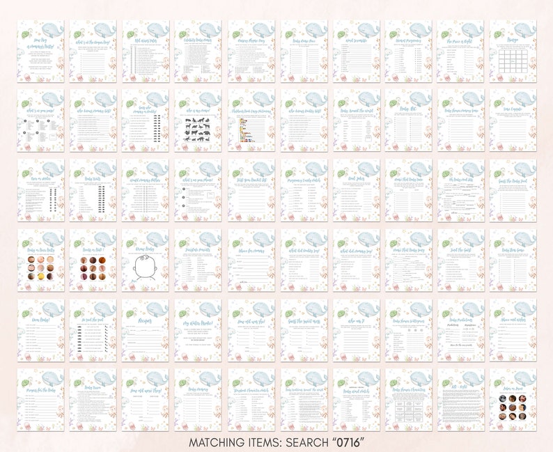 a sheet of paper with a bunch of different things on it
