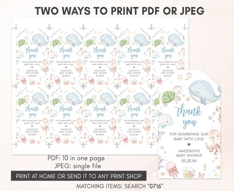 two ways to print a whale baby shower