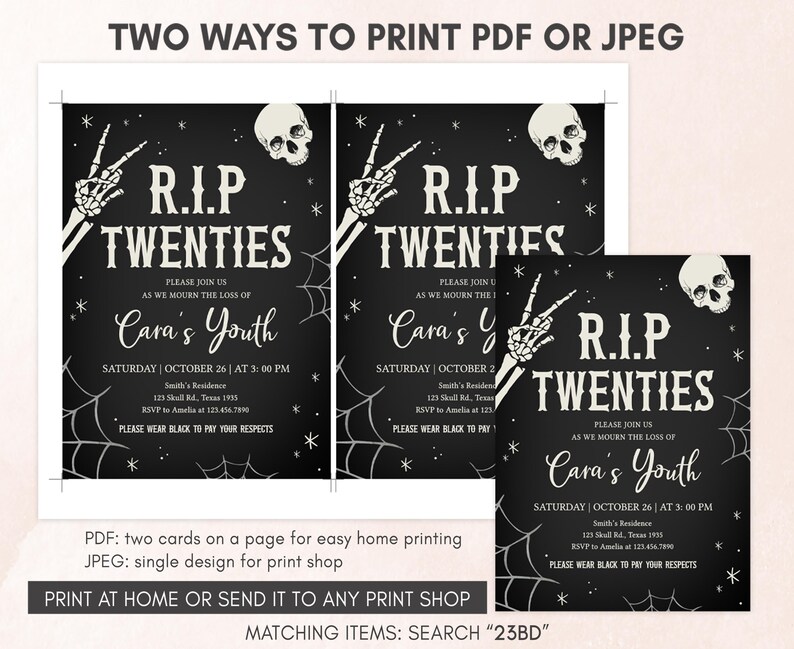 two ways to print a halloween themed party