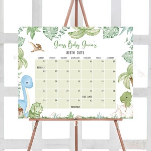 Bearbeitbarer Dinosaurier-Fälligkeitsdatumskalender, Dino-Babypartykalender, Jungen-Dinosaurier-Geburtstagsvorhersagen, Es ist ein Jungen-Dinosaurierspiel 0661