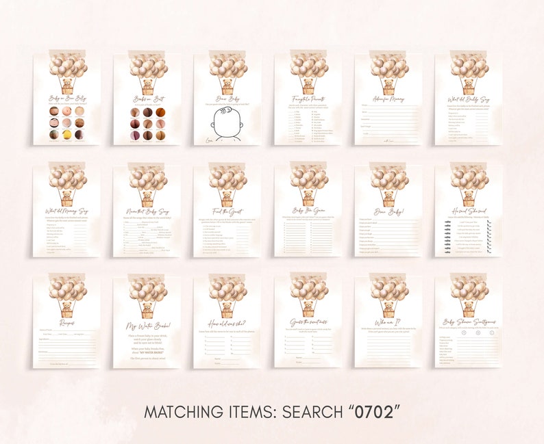 a set of matching items for each item