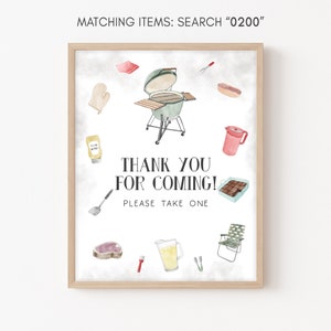 BabyQ Baby Shower Thank you for coming Sign BBQ Baby Shower Favors Sign Baby Barbeque Decorations Couples Shower BBQ Printable Template 0200
