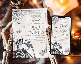 Editable Death to My 20s Invitation, Death Party RIP Twenties Invite, Funeral for my Youth Invitation, Halloween 30th Birthday Invite, 113SE