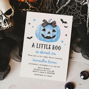 Boy Minimalist A Little Boo Invitation