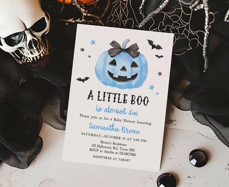 Boy Minimalist A Little Boo Invitation