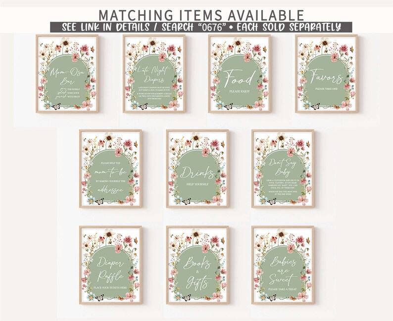Editable Baby in Bloom Baby Shower Invitation, Boho Sage Green Wildflower Baby Shower Invite, Gender Neutral Baby Shower Invitation, 0676 image 5