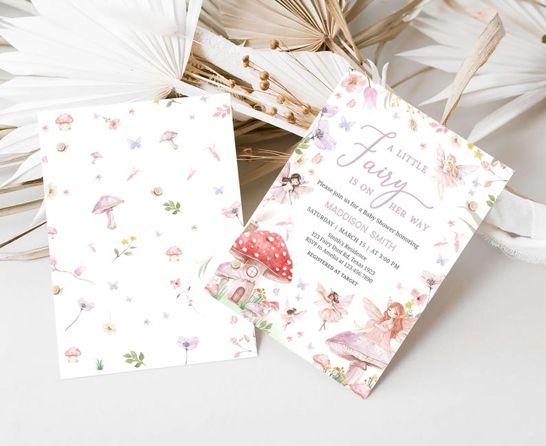 A Little Fairy is on her Way Invite