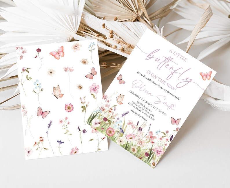 Butterfly Baby Shower Invite