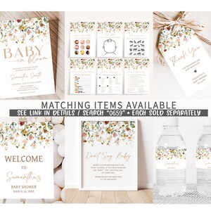 Editable Baby in Bloom Baby Shower Games Bundle, Boho Spring Floral Baby Shower Game Pack, Wildflower Spring Baby Shower, Wild Flower 0659 image 2