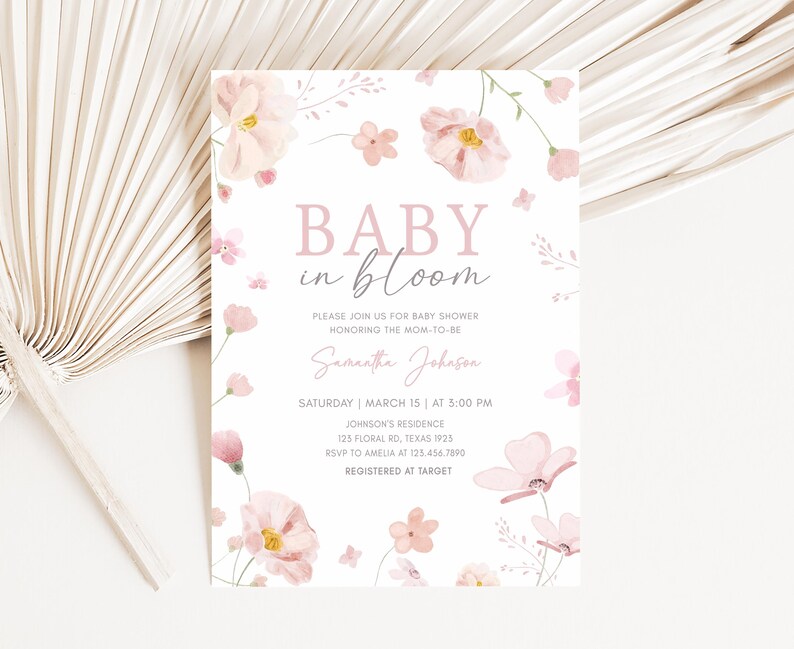 Baby in Bloom Baby Shower Invitation