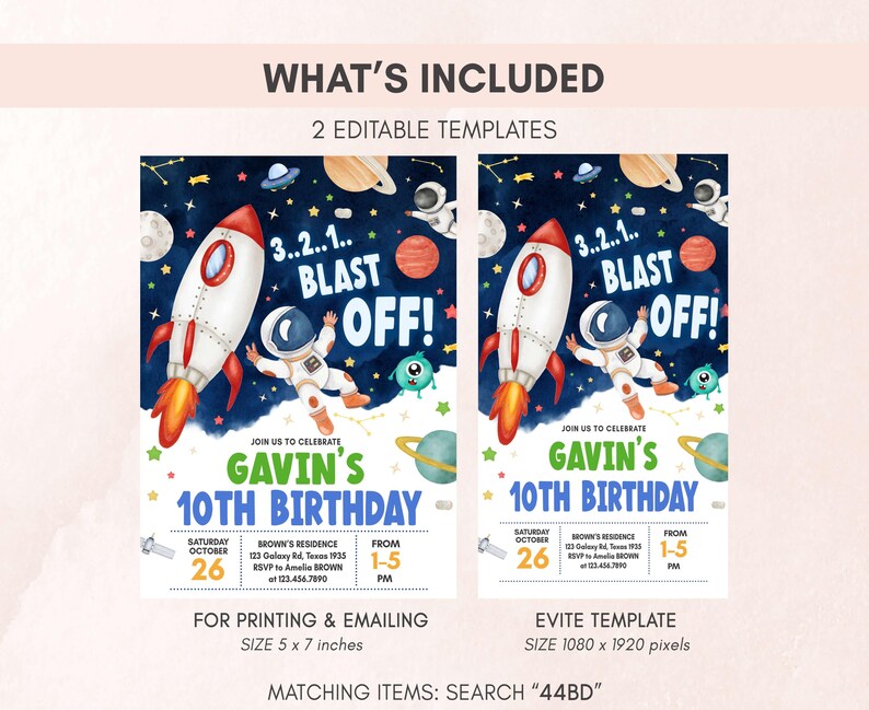 Space Invitation Set