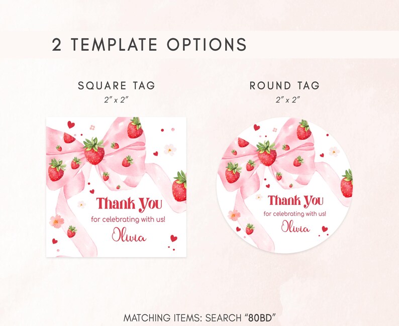 Berry 1st Birthday Gift Tags