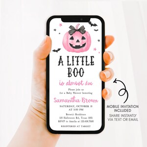 Pink Minimalist A Little Boo Evite