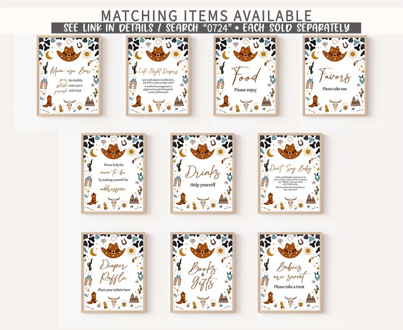 Editable Little Cowboy Baby Shower Invitation, Blue Wild West Baby Shower Invite, Country Western Rodeo Baby Shower Invitation Template 0724 image 5