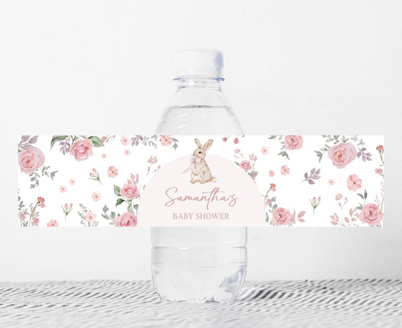 Girl Bunny Bottle Labels