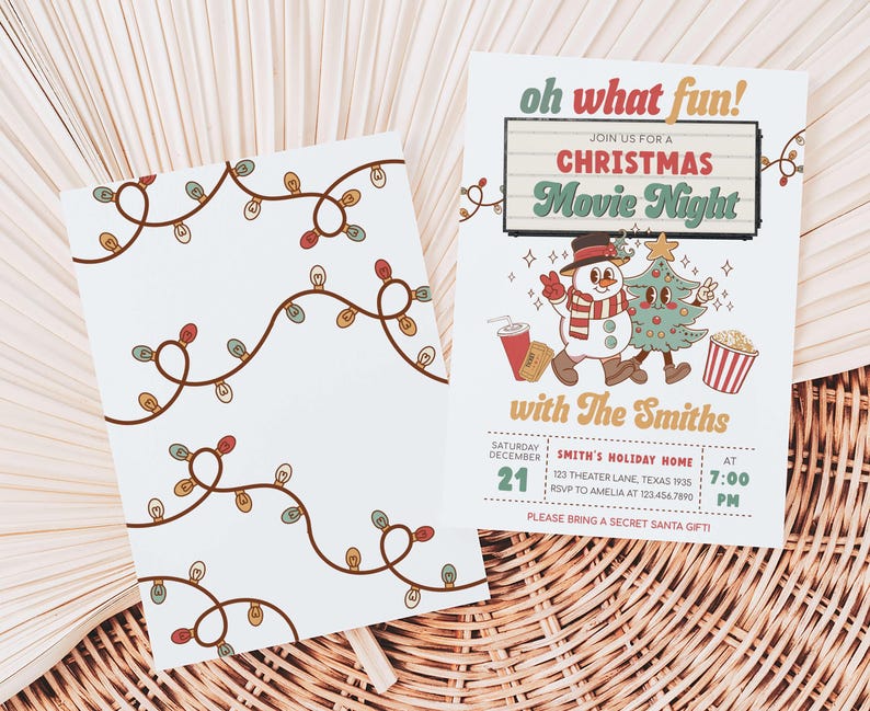 Holiday Movie Night Invite