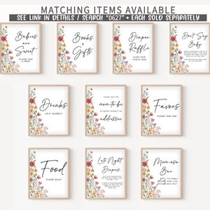 Editable Baby in Bloom Baby Shower Due Date Calendar, Boho Wildflower Baby Shower Calendar, Spring Floral Birthday Predictions Game, 0627 image 3