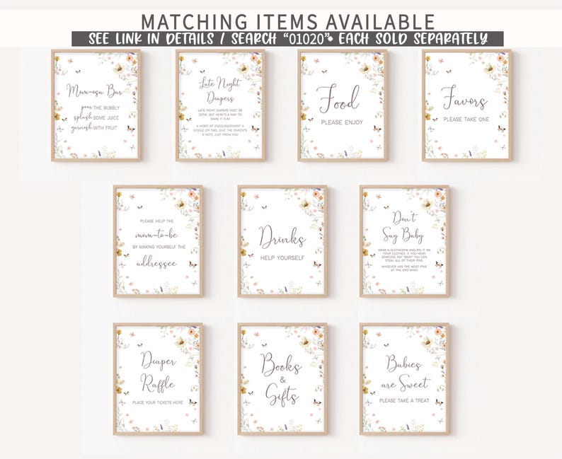 a set of nine matching items for a wedding